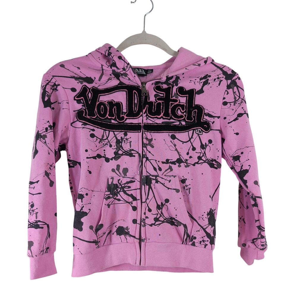 Von Dutch Kids Zip Up Hoodie, Size 7/8